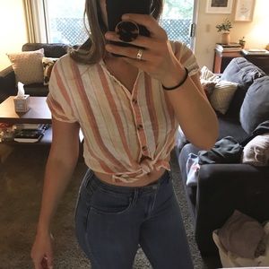 Thread & Supply linen crop blouse